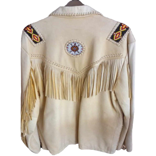 Native American Fringe Leather Jacket | Handmade | New with Tags