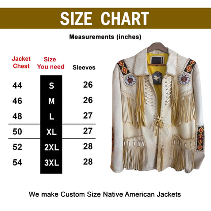 Native American Fringe Leather Jacket | Handmade | New with Tags